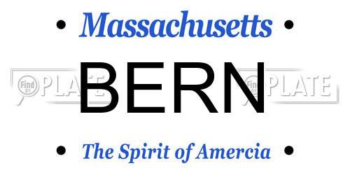 BERN Massachusetts License Plate