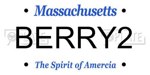 BERRY2 Massachusetts License Plate