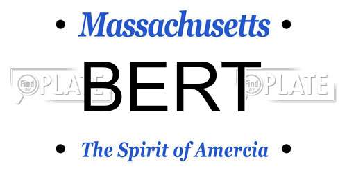 BERT Massachusetts License Plate