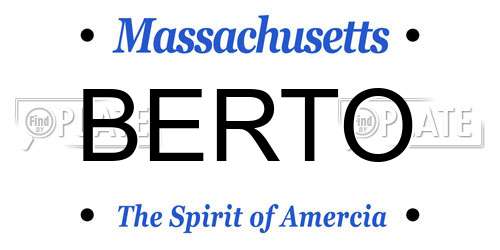 BERTO Massachusetts License Plate