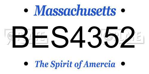 BES4352 Massachusetts License Plate