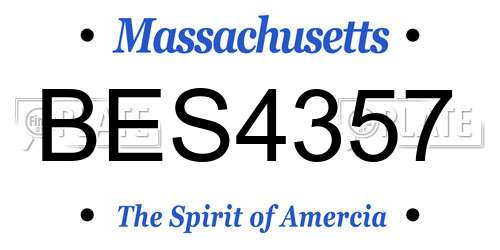 BES4357 Massachusetts License Plate