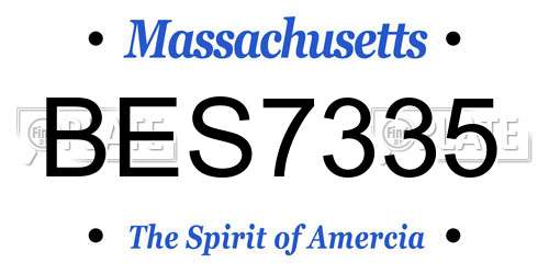 BES7335 Massachusetts License Plate