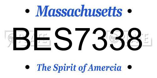 BES7338 Massachusetts License Plate