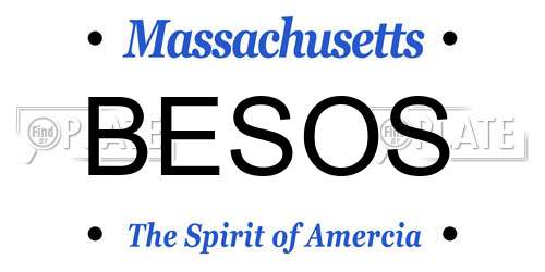 BESOS Massachusetts License Plate