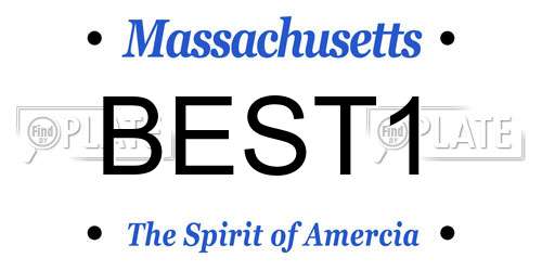 BEST1 Massachusetts License Plate