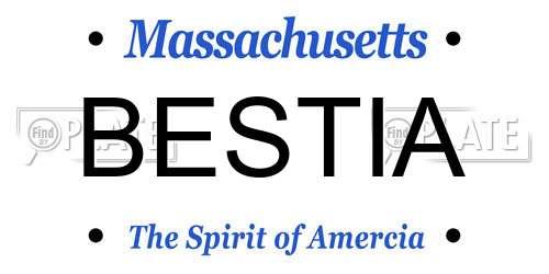 BESTIA Massachusetts License Plate