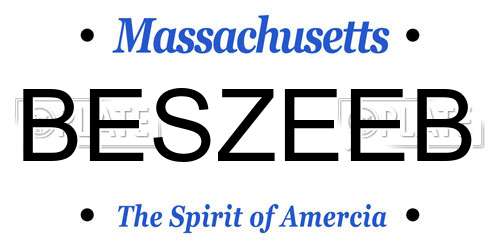 BESZEEB Massachusetts License Plate