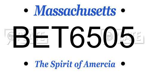 BET6505 Massachusetts License Plate