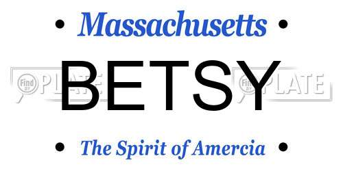 BETSY Massachusetts License Plate