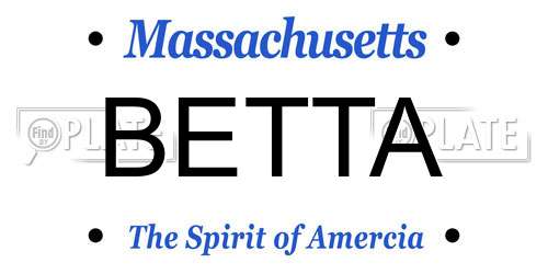 BETTA Massachusetts License Plate