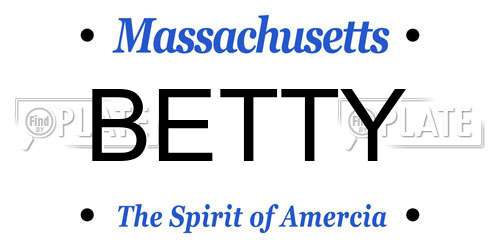 BETTY Massachusetts License Plate