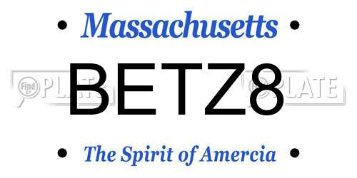 BETZ8 Massachusetts License Plate