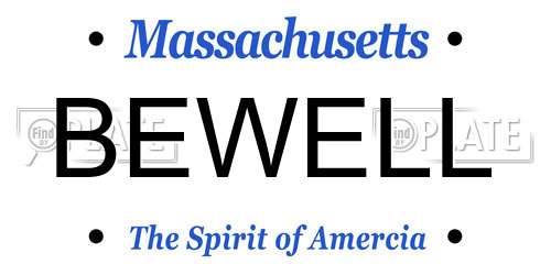 BEWELL Massachusetts License Plate