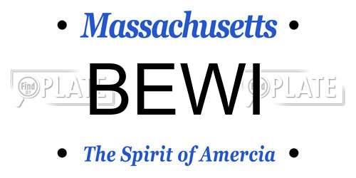 BEWI Massachusetts License Plate