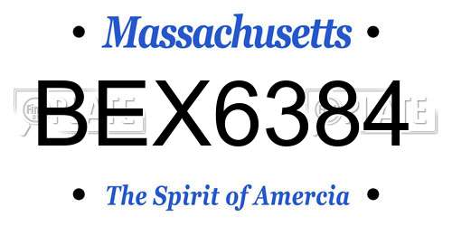 BEX6384 Massachusetts License Plate