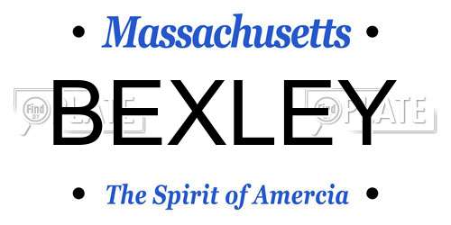 BEXLEY Massachusetts License Plate
