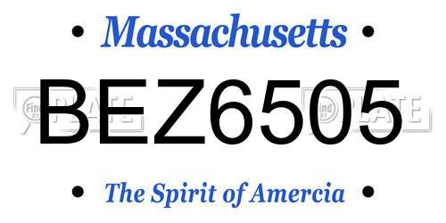 BEZ6505 Massachusetts License Plate