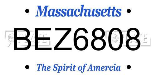 BEZ6808 Massachusetts License Plate