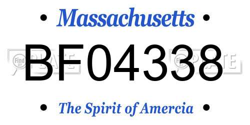 BF04338 Massachusetts License Plate