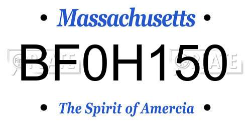BF0H150 Massachusetts License Plate