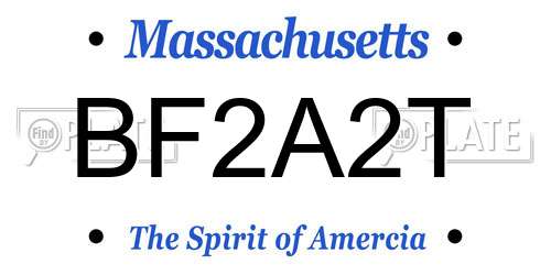 BF2A2T Massachusetts License Plate