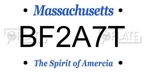 BF2A7T Massachusetts License Plate