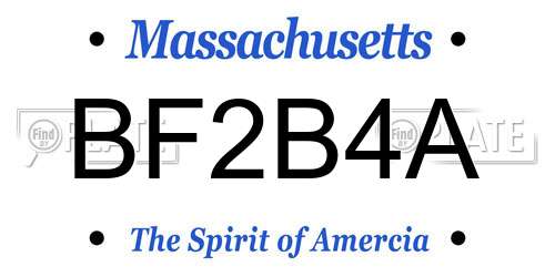 BF2B4A Massachusetts License Plate