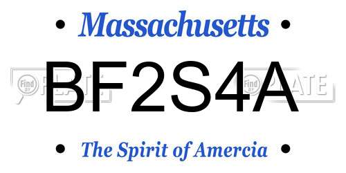 BF2S4A Massachusetts License Plate