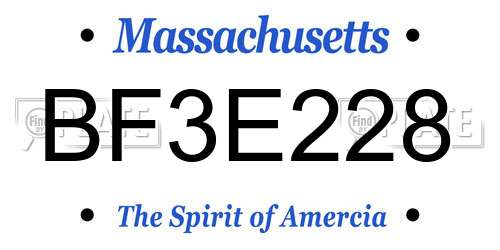 BF3E228 Massachusetts License Plate