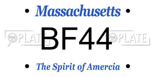 BF44 Massachusetts License Plate