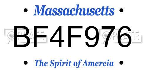 BF4F976 Massachusetts License Plate