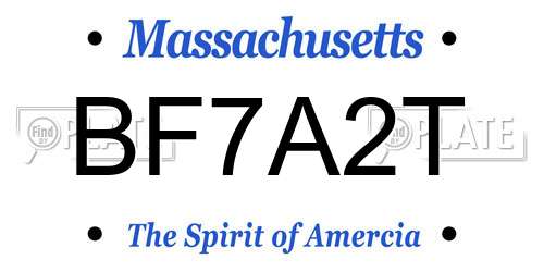 BF7A2T Massachusetts License Plate