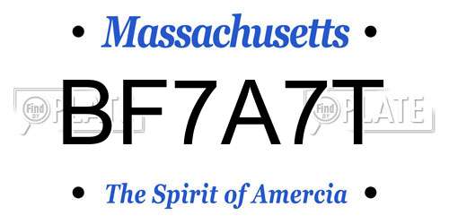 BF7A7T Massachusetts License Plate