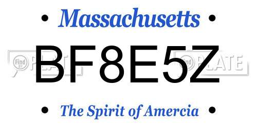 BF8E5Z Massachusetts License Plate