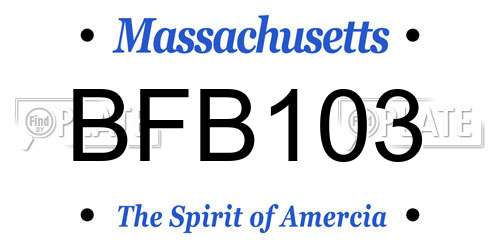 BFB103 Massachusetts License Plate
