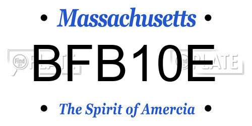 BFB10E Massachusetts License Plate