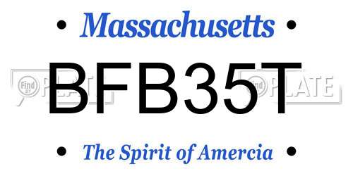 BFB35T Massachusetts License Plate