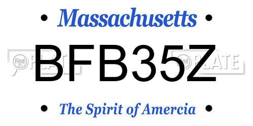BFB35Z Massachusetts License Plate