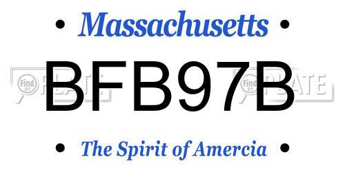 BFB97B Massachusetts License Plate