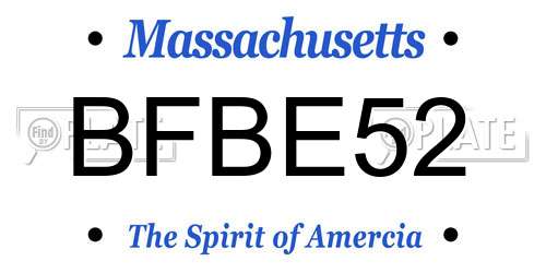 BFBE52 Massachusetts License Plate