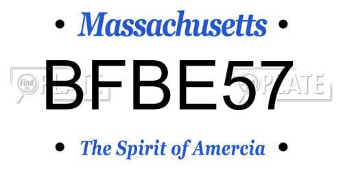BFBE57 Massachusetts License Plate