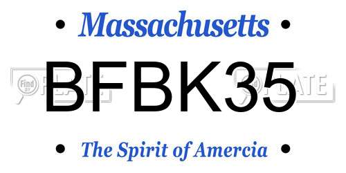 BFBK35 Massachusetts License Plate