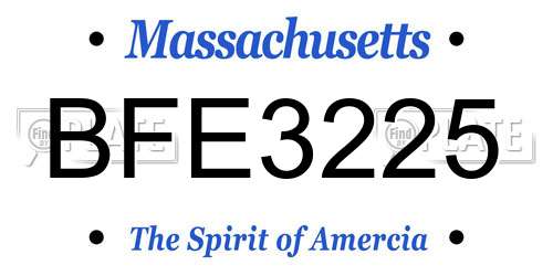 BFE3225 Massachusetts License Plate