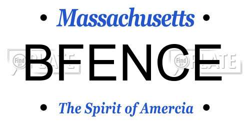 BFENCE Massachusetts License Plate