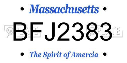 BFJ2383 Massachusetts License Plate