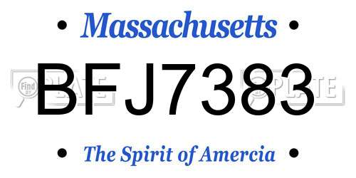BFJ7383 Massachusetts License Plate