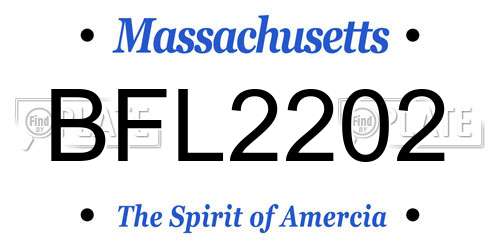 BFL2202 Massachusetts License Plate