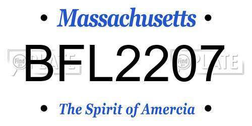 BFL2207 Massachusetts License Plate