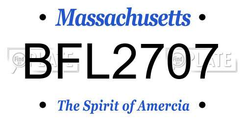 BFL2707 Massachusetts License Plate